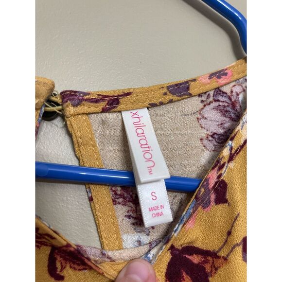 Xhilaration Target Women’s Yellow Floral Cold Shoulder Dress Small - Picture 5 of 10